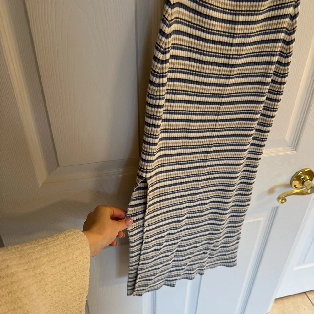 Abercrombie & Fitch blue and White Striped Maxi Dress